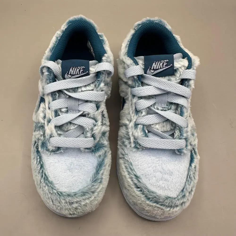 Nike Dunk Low PS 'Abominable Snowman' Shoes Kids Size 11C Blue Fur IM7170-441